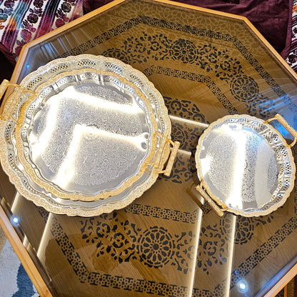 3 Plateaux de Service Élégants Dorés – Awani De Luxe